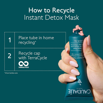 Caudalie Instant Detox Mask Pore Minimizing - Visibly Eliminates Excess Sebum and Visibly Tightens Pores in as Little as 10 Minutes