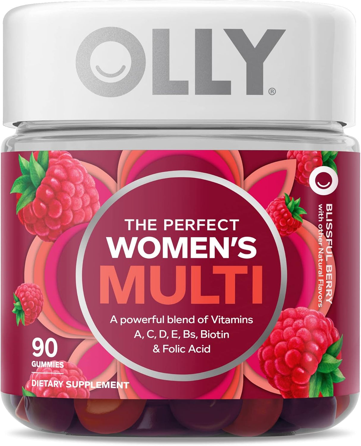 OLLY Undeniable Beauty Gummy for Hair, Skin, Nails (Grapefruit, 60 Count) Women's Multivitamin Gummy (Berry, 90 Count)