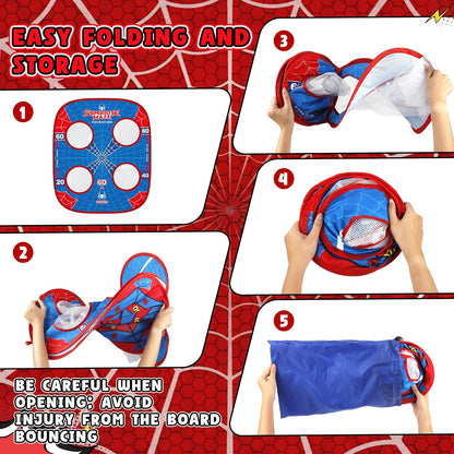 Spider Bean Bag Toss Game for Kids Age 4-8, Cornhole Board Outdoor Toys for Toddlers Party Carnival Outside Games Toy Christmas Birthday Gifts for Kid Boys Girls 3 4 5 6 7 8 9 Year Old