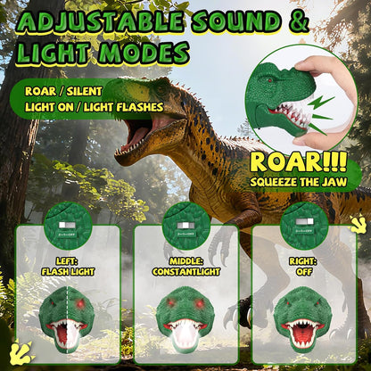 Nitigo Dinosaur Headlamp for Kids Flashlight Led Headlights Roar & Silent Mode, T-Rex Dinosaur Toys for Kids 3-5 4-6 5-7 6-8, Camping Gear, Easter Gifts for Boys Girls Adults
