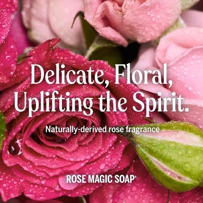 Dr. Bronner's Magic Soap Pure-Castile Liquid Soap (Rose, 32 Ounce) - Made with Regenerative Organic Certified Oils, 18-in-1 Uses: Face, Body, Hair, Laundry, Pets & Dishes, Concentrated, Vegan, Non-GMO