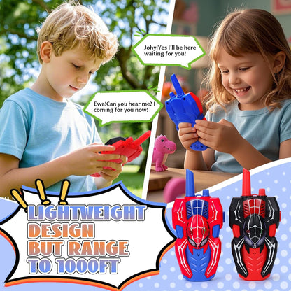 Kids Walkie Talkies Toys for 4 5 6 Years Old Boys,Spider Toy Gifts Age 4 5 6 7 8 Toddler Walkie Talkies 2 Pack with Lanyard for Outdoor Garden Hiking Camping Play Boy Girls Birthday Presents
