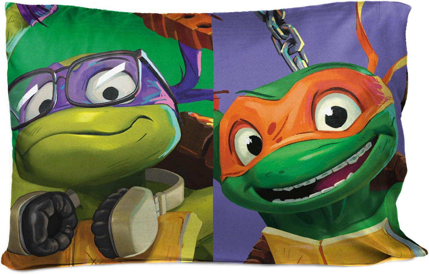Nickelodeon Teenage Mutant Ninja Turtles Kids Reversible Pillowcase, 20 x 30 Inch, Super Soft Microfiber, Fade Resistant, Machine Washable, TMNT Bedding - Jay Franco (Official Nickelodeon Product)