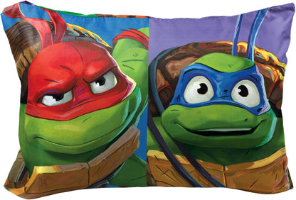 Nickelodeon Teenage Mutant Ninja Turtles Kids Reversible Pillowcase, 20 x 30 Inch, Super Soft Microfiber, Fade Resistant, Machine Washable, TMNT Bedding - Jay Franco (Official Nickelodeon Product)