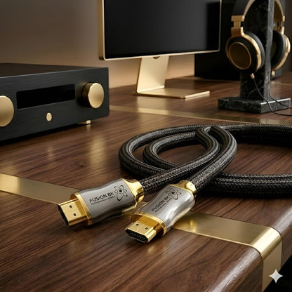 Fusion8K Certified HDMI 2.1 Cable 48Gbps 6 Feet - 10K 8K@60Hz 4K@120Hz 144Hz | eARC HDR10 Dolby Vision HDCP 2.3 | Braided Cord for PS5, Xbox Series X, Apple TV 4K, Roku, OLED TV
