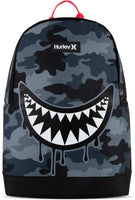 Hurley Unisex-Kids Graphic Backpack, Dark Grey Camo/Black, One Size