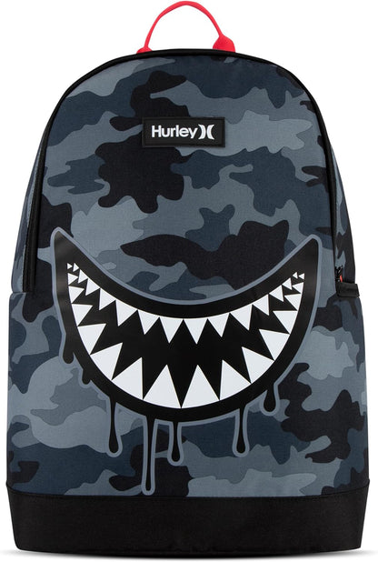 Hurley Unisex-Kids Graphic Backpack, Dark Grey Camo/Black, One Size