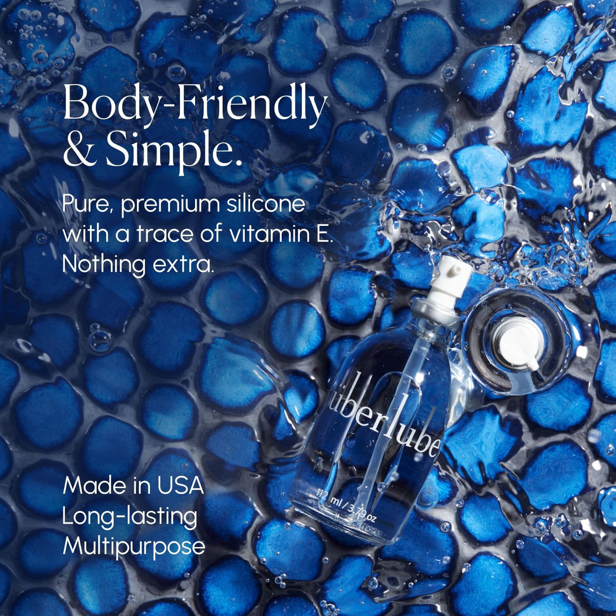 Uberlube Premium Silicone Lube (3.79 Fl Oz.) Unscented, Long Lasting Sex Lube, Waterproof, Ultra Smooth Performance, Personal Lubricant for Privacy & Toys, Vaginal & Anal Use, OBGYN Recommended