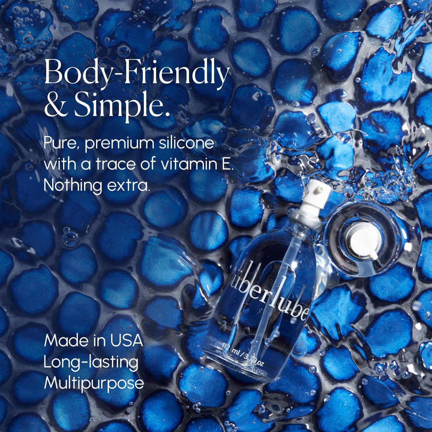 Uberlube Premium Silicone Lube (3.79 Fl Oz.) Unscented, Long Lasting Sex Lube, Waterproof, Ultra Smooth Performance, Personal Lubricant for Privacy & Toys, Vaginal & Anal Use, OBGYN Recommended