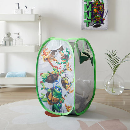 Teenage Mutant Ninja Turtles: Mutant Mayhem Pop-Up Hamper with Durable Handles, Kids Laundry & Room Storage Organizer, 21”H x 13.5”W x 13.5”L