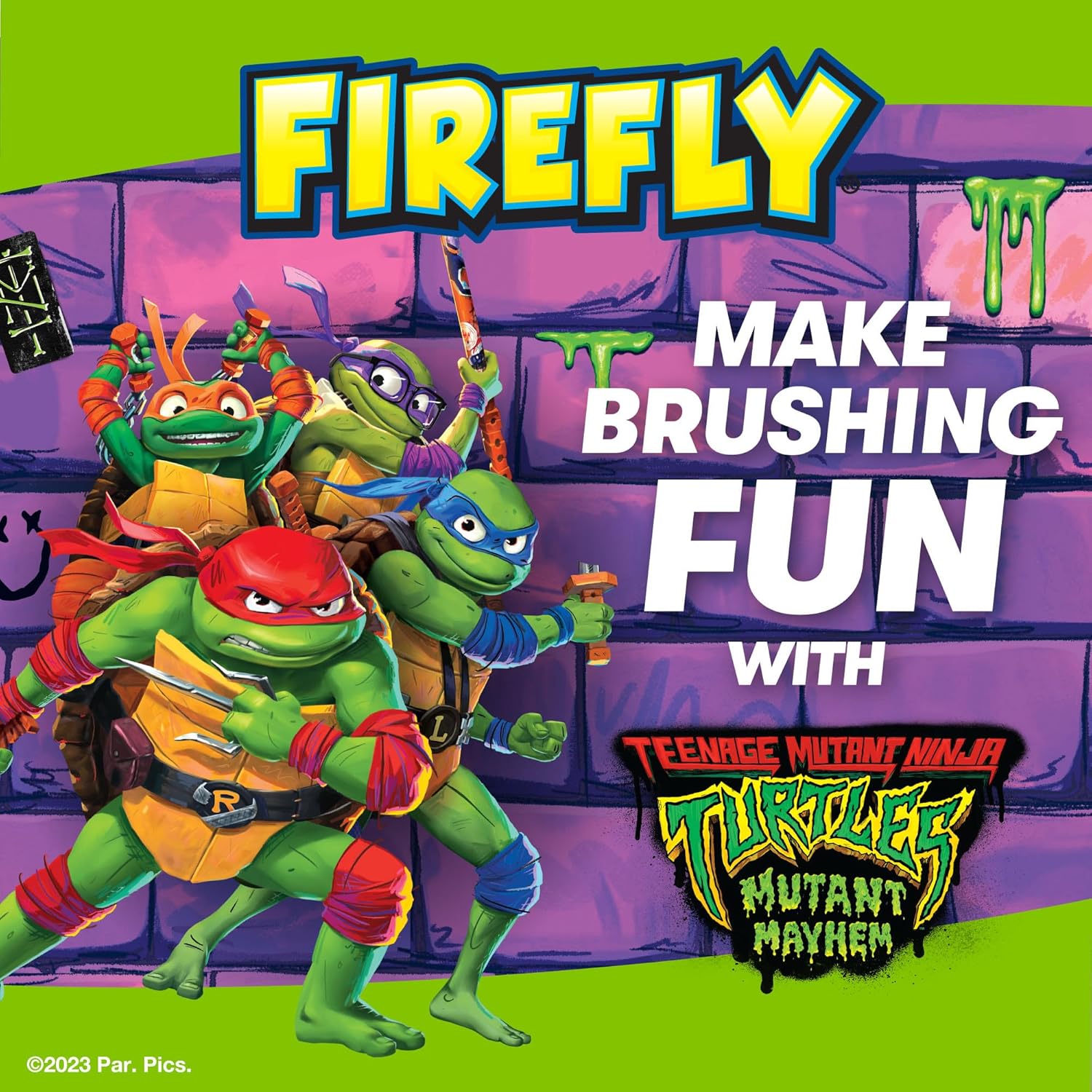 FIREFLY Clean N' Protect Teenage Mutant Ninja Turtles Power Toothbrush with 3D Character Cover, Soft Bristles, Battery Included, Ages 3+, 1+1