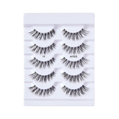 KISS So Wispy, False Eyelashes, '', 12mm, Includes 5 Pairs Of Lashes, Easy to Apply, Reusable Lash Clusters