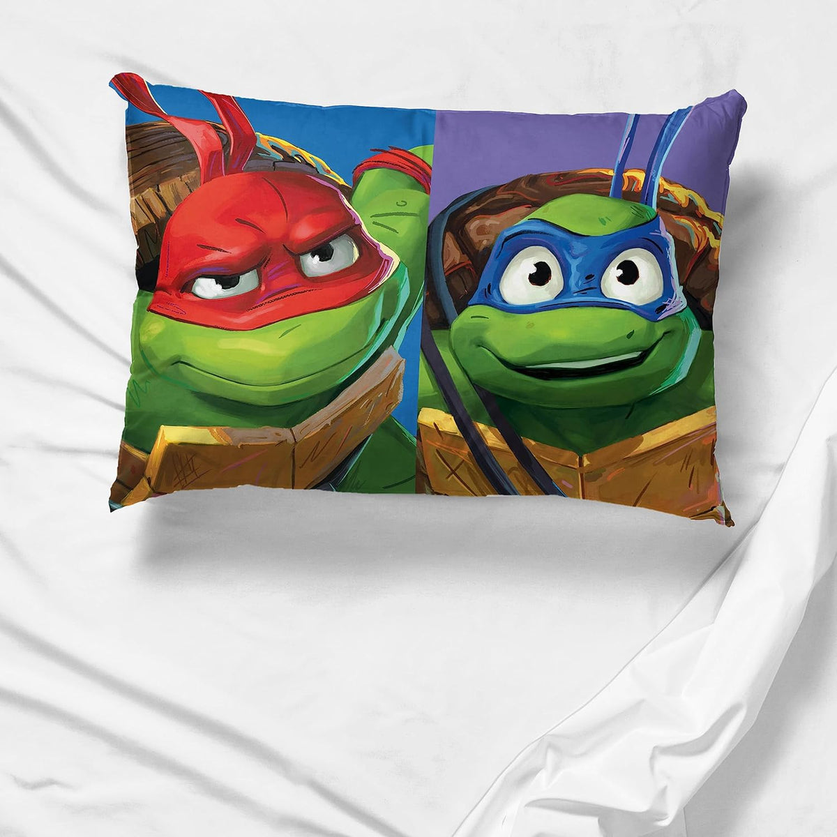 Nickelodeon Teenage Mutant Ninja Turtles Kids Reversible Pillowcase, 20 x 30 Inch, Super Soft Microfiber, Fade Resistant, Machine Washable, TMNT Bedding - Jay Franco (Official Nickelodeon Product)