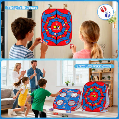 Spider Bean Bag Toss Game for Kids Age 4-8, Cornhole Board Outdoor Toys for Toddlers Party Carnival Outside Games Toy Christmas Birthday Gifts for Kid Boys Girls 3 4 5 6 7 8 9 Year Old
