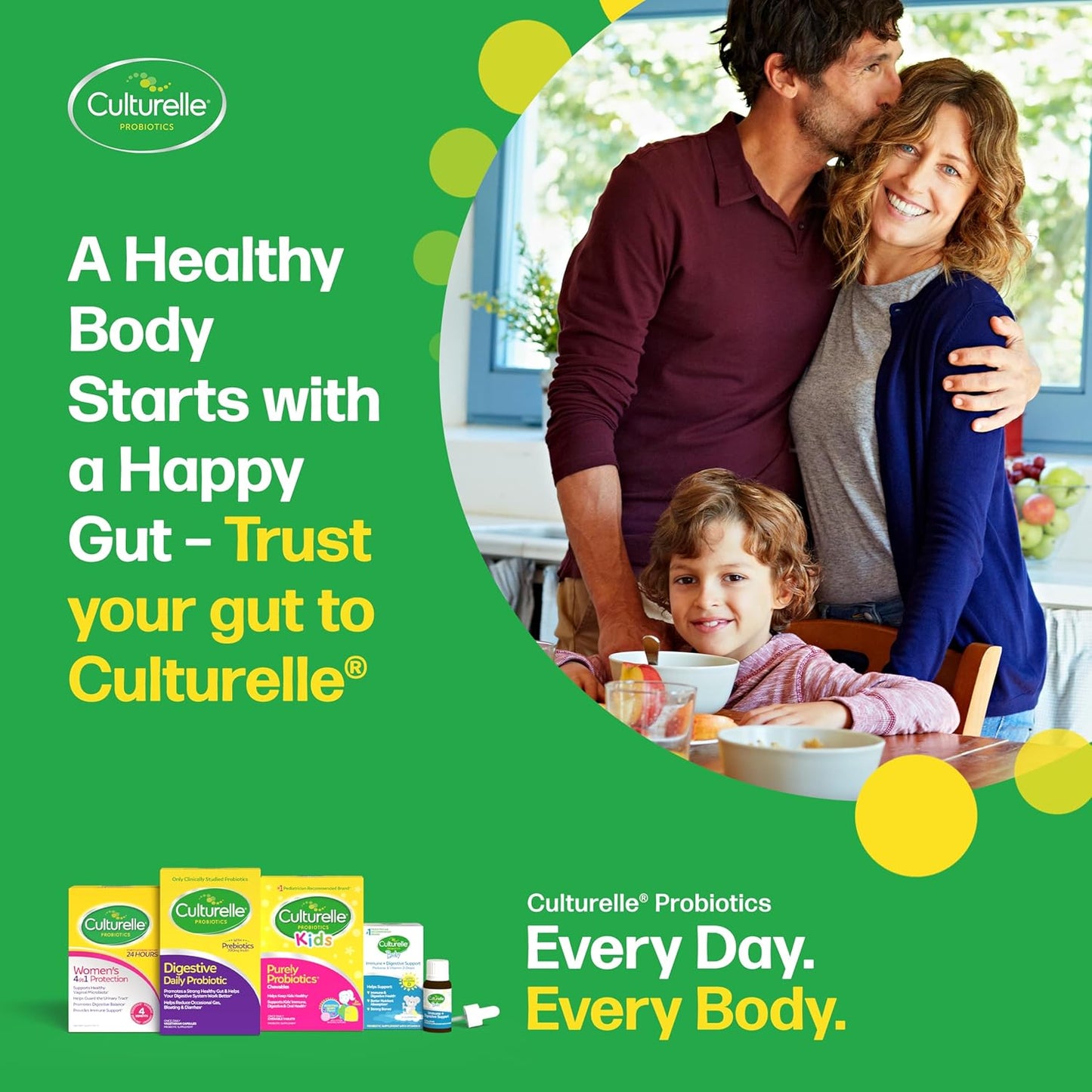 Culturelle Probiotics for Women with Prebiotics - 4-in-1 for Vaginal, Digestive, Urinary & Immune Health - pH Balance, Bloating & Gas Relief - Daily Vegetarian Capsules, Non-GMO - 30 Count