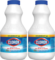 Clorox Regular Disinfecting Bleach Cleaner, 2 Pack Concentrated Liquid Bleach, Removes Mold, Mildew and Stains, Whitens, for Multi Purpose Cleaning and Laundry, 24 oz Bottles