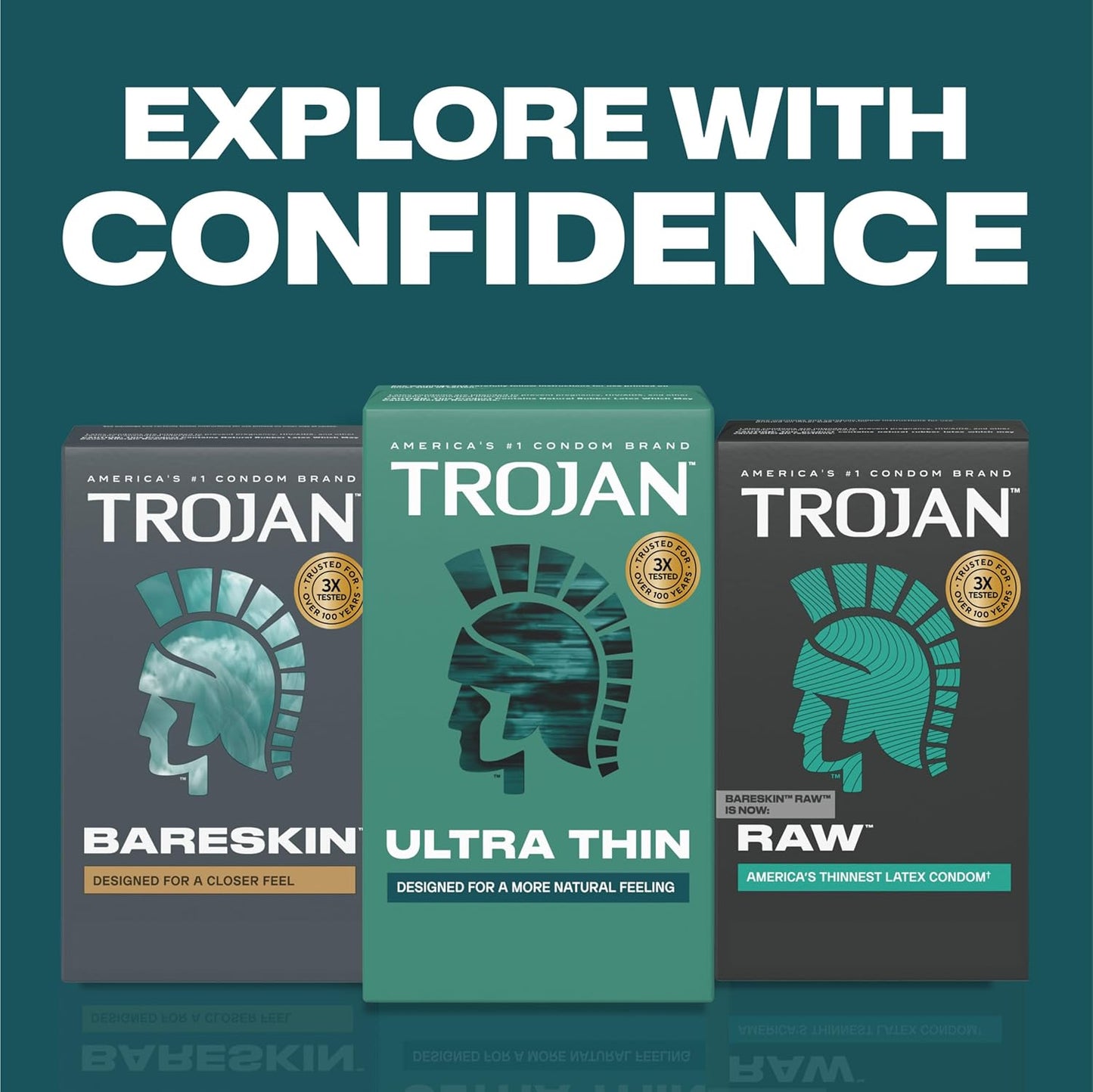 Trojan Ultra Thin Latex Lubricated Condoms for Men, Thin Condoms for a More Natural Feeling, Premium Latex to Help Reduce Risk of Pregnancy and Sexually Transmitted Infections (STIs), 36 count