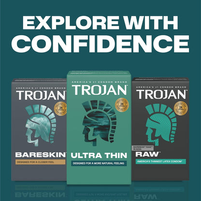 Trojan Ultra Thin Latex Lubricated Condoms for Men, Thin Condoms for a More Natural Feeling, Premium Latex to Help Reduce Risk of Pregnancy and Sexually Transmitted Infections (STIs), 36 count
