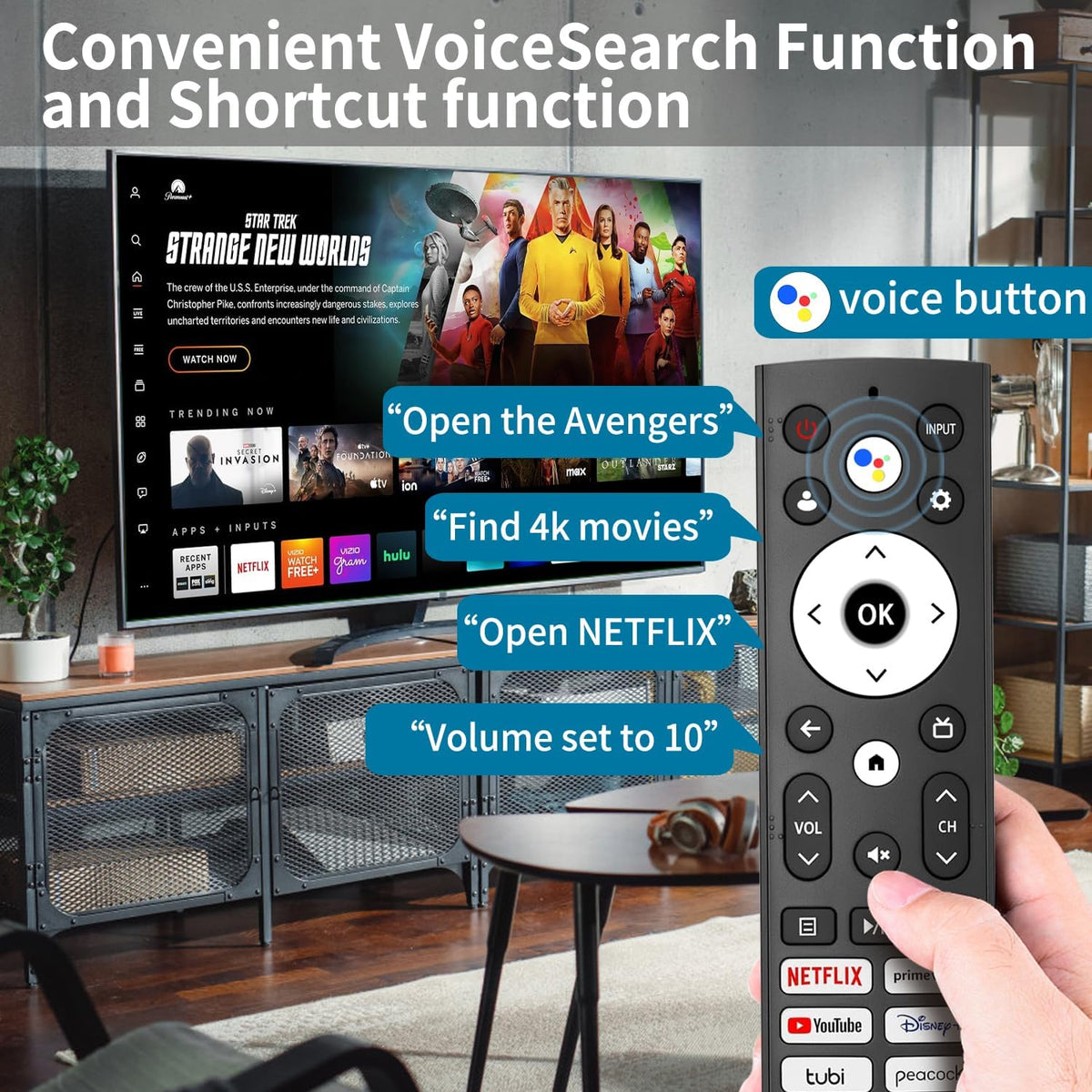 Replacement Remote Control for Hisense Smart Google TV，for Hisense Android/Google Smart TV Remote，with Voice Function