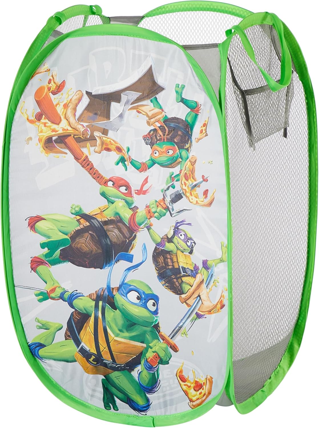 Teenage Mutant Ninja Turtles: Mutant Mayhem Pop-Up Hamper with Durable Handles, Kids Laundry & Room Storage Organizer, 21”H x 13.5”W x 13.5”L