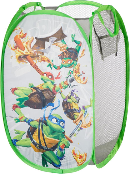 Teenage Mutant Ninja Turtles: Mutant Mayhem Pop-Up Hamper with Durable Handles, Kids Laundry & Room Storage Organizer, 21”H x 13.5”W x 13.5”L
