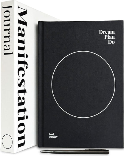 Manifestation Journal – 52-Week Undated Guided Law of Attraction Journal with Prompts, Habit Tracker, Vision Board, Goals & Reflection Tools | for Women & Men | Gift Box + Pen