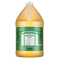 Dr. Bronner's Pure-Castile Magic Soap Liquid (Almond, 1 Gallon) - Made with Regenerative Organic Certified Oils, 18-in-1 Uses: Face, Body, Hair, Laundry, Pets and Dishes, Concentrated, Vegan, Non-GMO