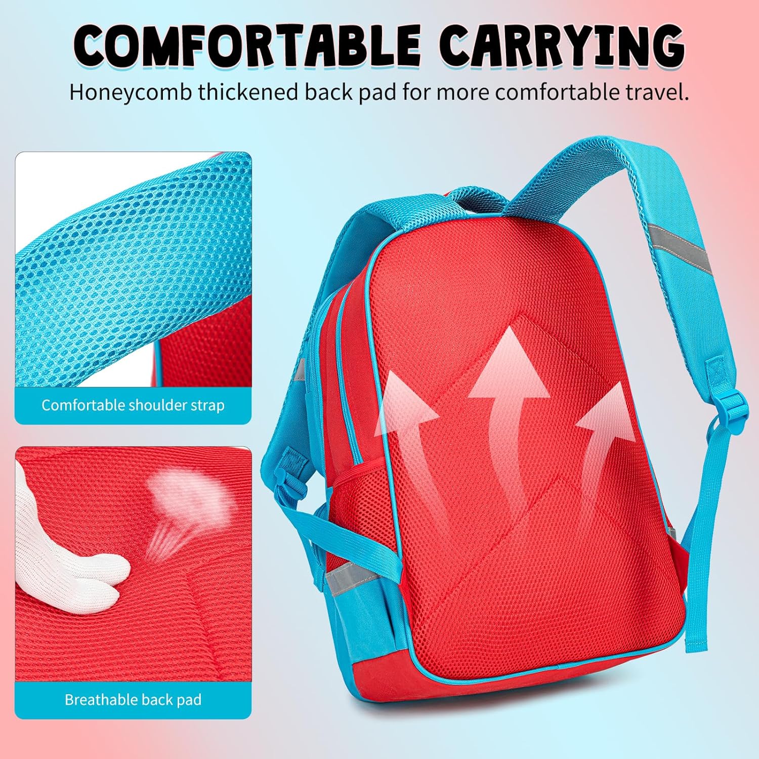 Backpack for Boys Bookbag Video Game Bookbag stylish kids travel backpack for boys 6-18, Kids Junior High School Primary School Back pack (Red-blue)