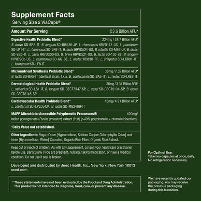 Seed DS-01 Daily Synbiotic - Prebiotic and Probiotic for Women & Men - Digestive Health, Gut Health, Immune Support, Bloating & Constipation Relief - Vegan & Shelf-Stable - 30-Day Starter (60ct)