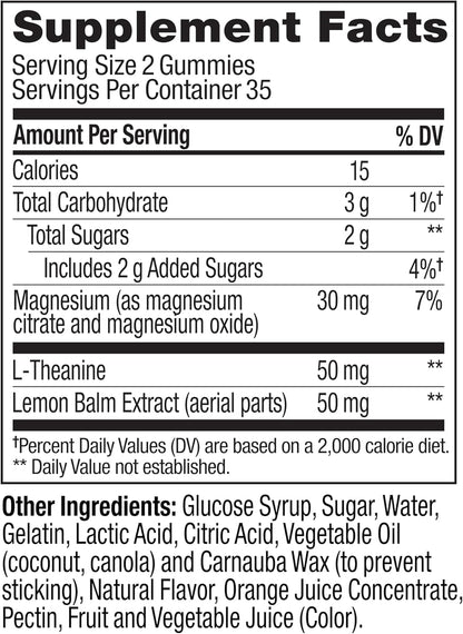 OLLY Kids Chillax Gummy, for a Calm and Relaxed Mood*, Magnesium, L-Theanine, Lemon Balm Extract, Chewable Supplement, Sherbet Flavored, 35 Day Supply - 70 Count (Packaging May Vary)