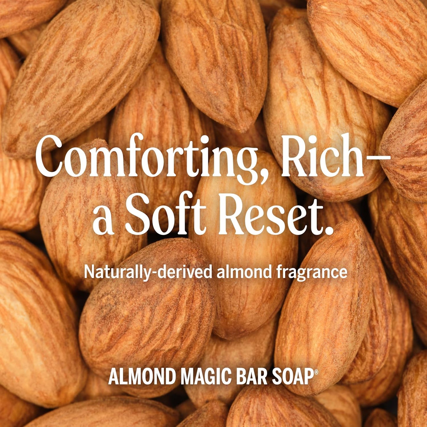 Dr. Bronner's - Pure-Castile Magic Bar Soap (Almond, 5 oz, 6-Pack) - Made with Regenerative Organic Certified Oils- For Face, Body & Hair, Gentle, Vegan Bath Soaps for Men & Women, Non-GMO