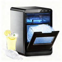 Nugget Ice Maker Countertop 44bs/24H Self-Cleaning Chewable Pellet Ice Machine with Ice Scoop & Basket for Home/Kitchen/Party