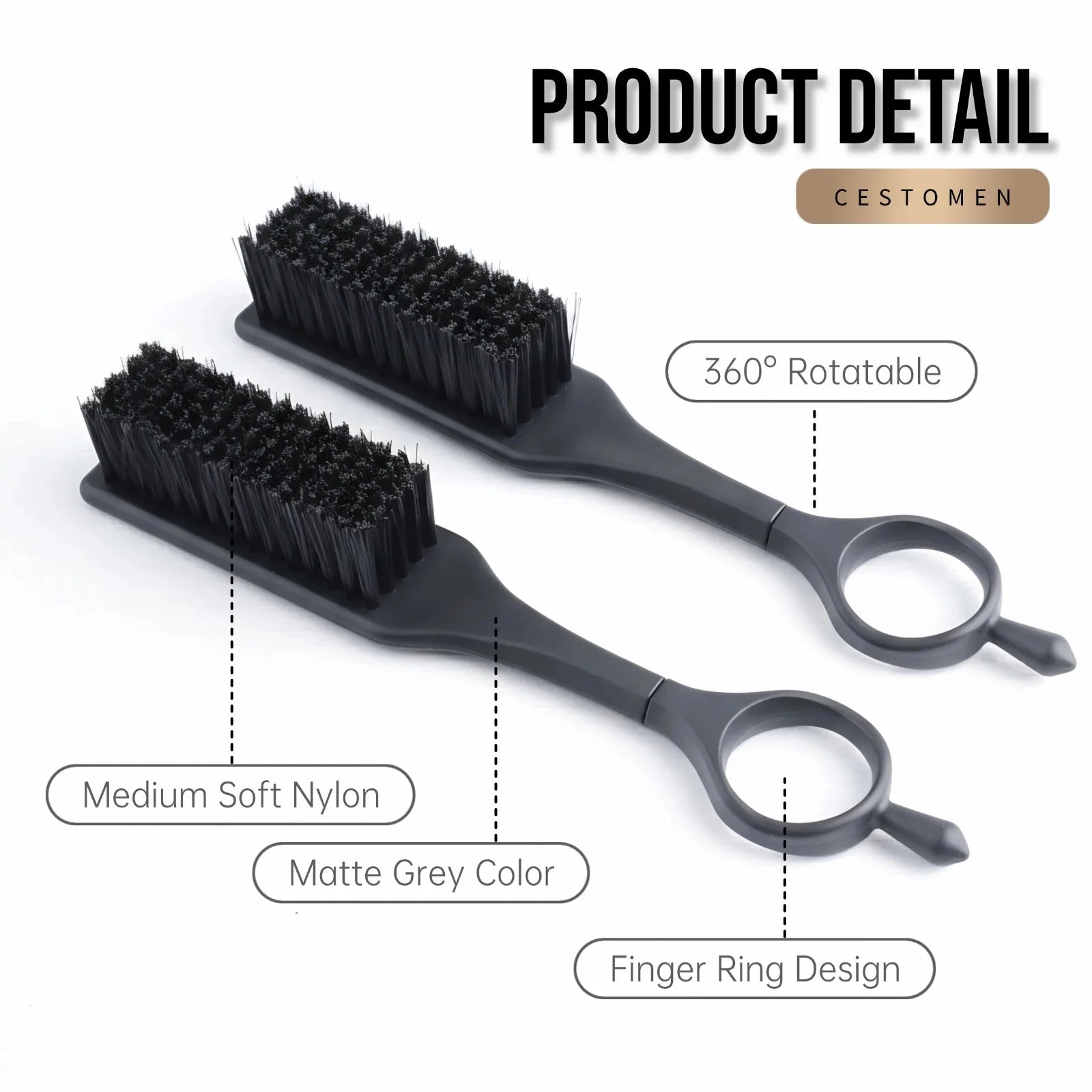 5PCS Barber Tool Set - Spinning Comb, Folding Hair Comb, Cleaning Brush, Fine Tooth Comb & Spray Bottle for Salon Home Use