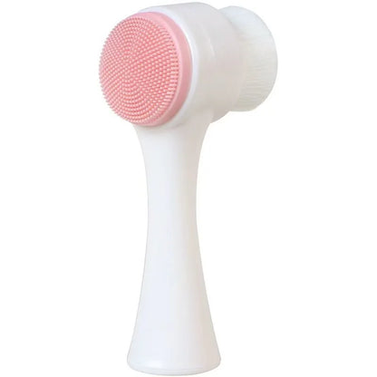 3D Silicone Face Cleansing Brush Manual Cleanser Facial Cleansing Instrument Soft Brush Dual-Sided Massager