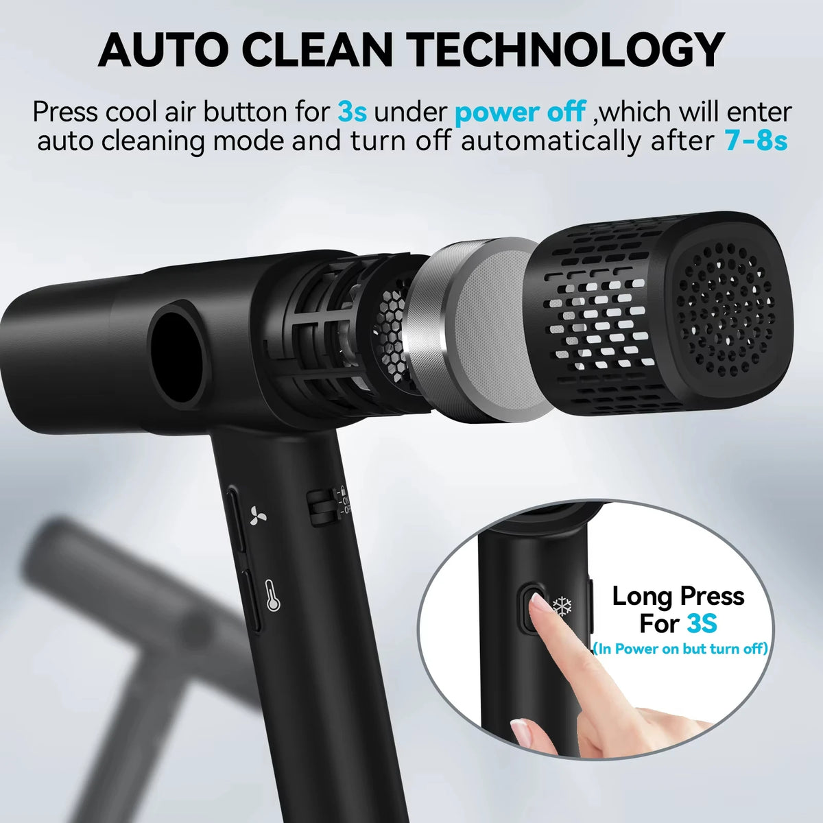 TINSOL Professional negative ion hair dryer, fast drying, high-speed hair dryer, salon and home constant temperature hair care