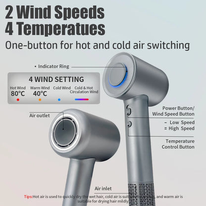 Professional Hair Dryer High-Speed 110V Personal Blower Hair Care Styling Negative Ion Tool Magnetic Nozzle Fast Hair Blow Dryer