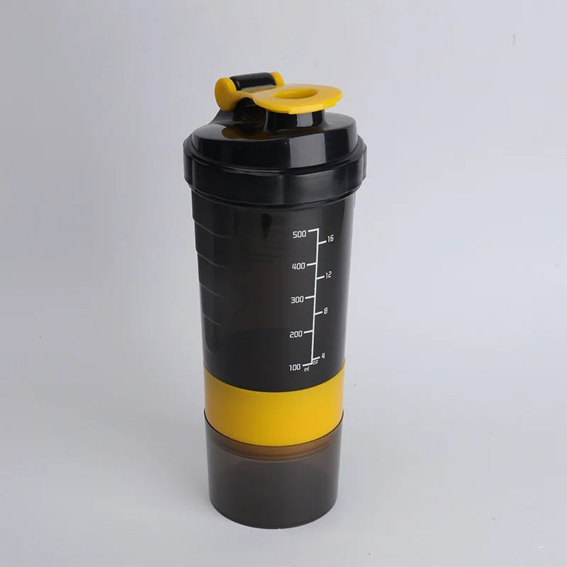 3 Layers Shaker Protein Bottle Powder Shake Cup Large Capacity Water Bottle Mixing Cup Body Building Exercise Mixing Bottle