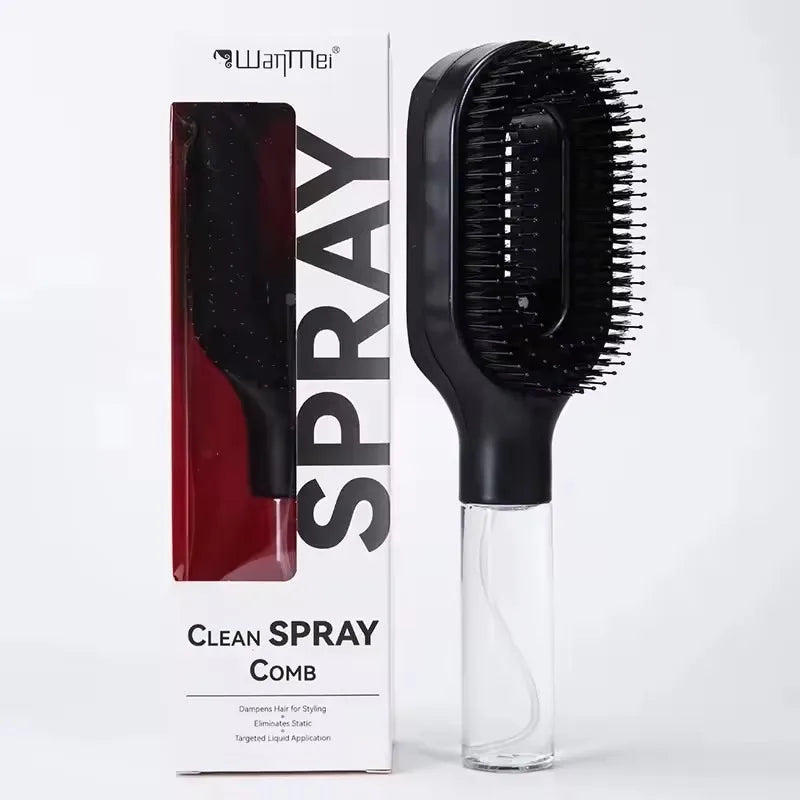 2-in-1 Multi-functional Spray Bottle Comb Wet Dry Scalp Massage Bristle Comb Salon Fluffy Modeling Comb Gift for Girl Women