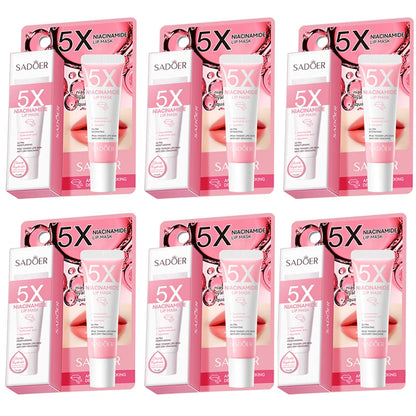 Máscara labial rechonchadora de niacinamida 5X – hidratação intensa e anti-secura para lábios macios e rosa |   Cuidados com os lábios rachados Overnig 10g/pc