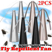 Portable Fly Fans for Table Fly Destroyer Keep Flies Bugs Battery/USB Powered Away From Food Outdoor Kitchen Fly Repellent Fan