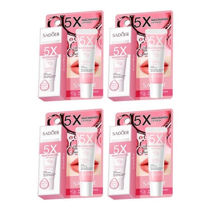 Máscara labial rechonchadora de niacinamida 5X – hidratação intensa e anti-secura para lábios macios e rosa |   Cuidados com os lábios rachados Overnig 10g/pc