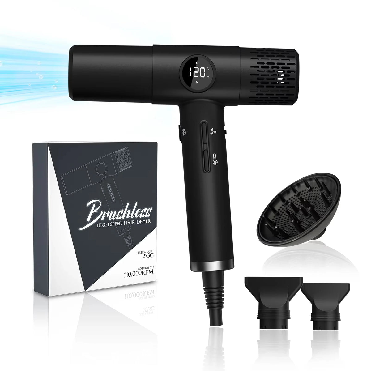 TINSOL Professional negative ion hair dryer, fast drying, high-speed hair dryer, salon and home constant temperature hair care