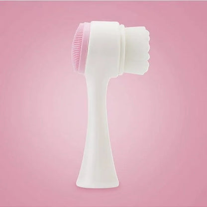 3D Silicone Face Cleansing Brush Manual Cleanser Facial Cleansing Instrument Soft Brush Dual-Sided Massager