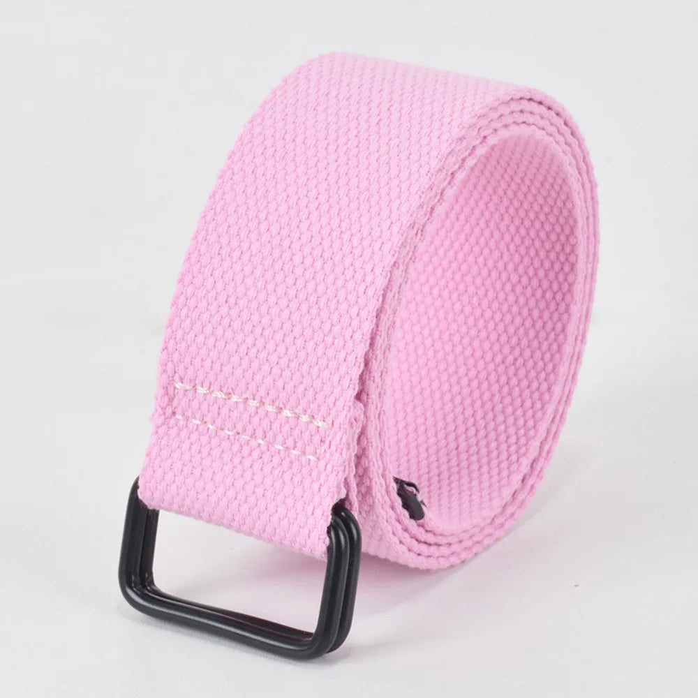 Double Ring Buckle Canvas Belt Casual Cloth Fabric Free Punch Buckle Belt Cotton Canvas Best Canvas Belts Men's