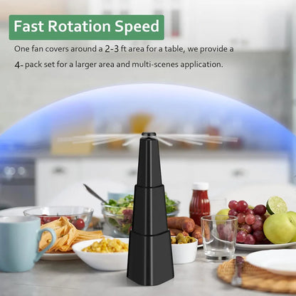 Fly Fans for Tables, Bug Fans with Holographic Blades, Keep Flies Away from Picnic, BBQ, Restaurant, Party, Indoor and Outdoor