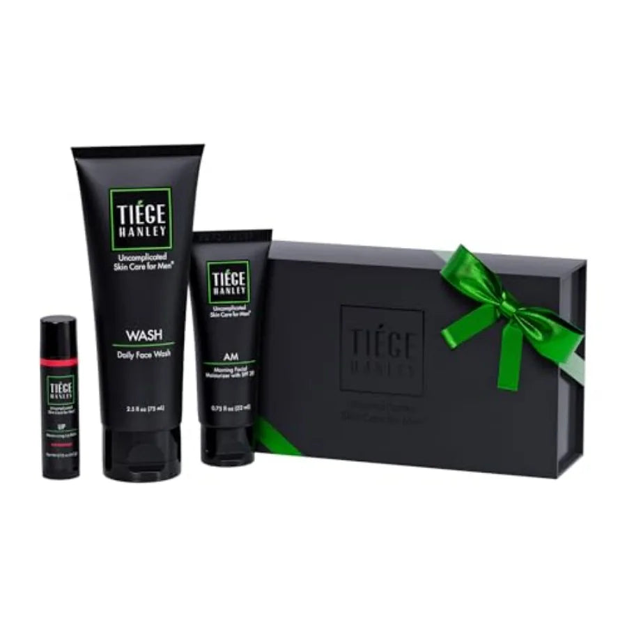 Tiege Hanley Skin Care Gift Box for Men, Bronze Gifting Skincare Set With Daily Face Wash, AM Moisturizer With SPF 20 Sunscreen