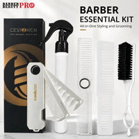 5PCS Barber Tool Set - Spinning Comb, Folding Hair Comb, Cleaning Brush, Fine Tooth Comb & Spray Bottle for Salon Home Use