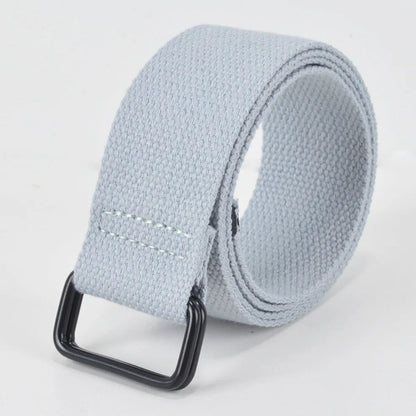 Double Ring Buckle Canvas Belt Casual Cloth Fabric Free Punch Buckle Belt Cotton Canvas Best Canvas Belts Men's