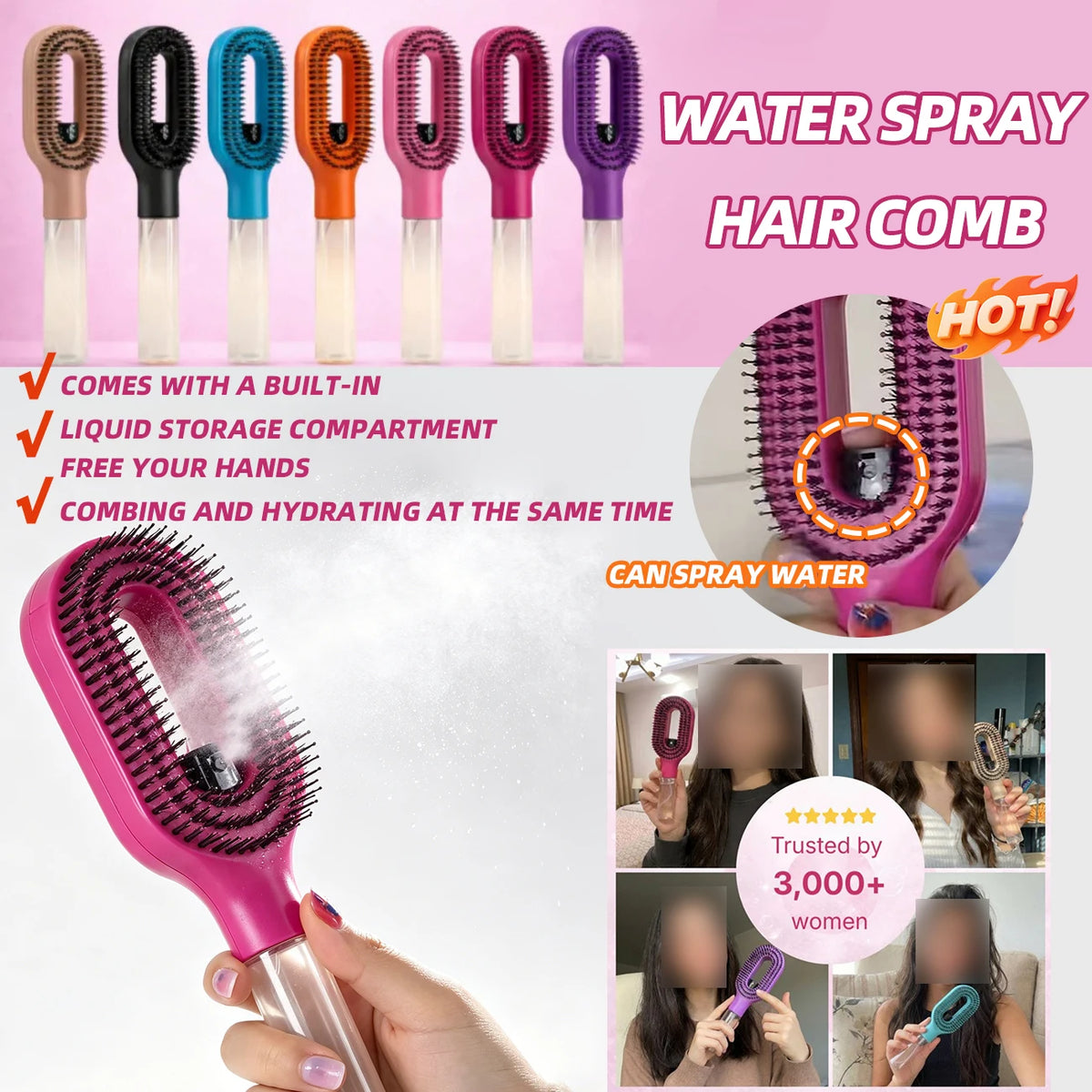 Popular Water Spray Comb Handle spray Comb One Button spray Anti fly spray Comb