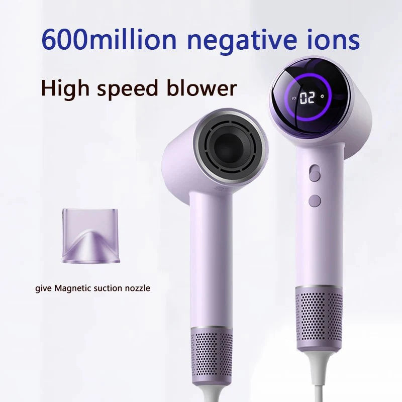 Hairdryer New high speed hair anion high speed hair dryer Hair LED display hair dryer with nozzle 110V 220V 1600W high power